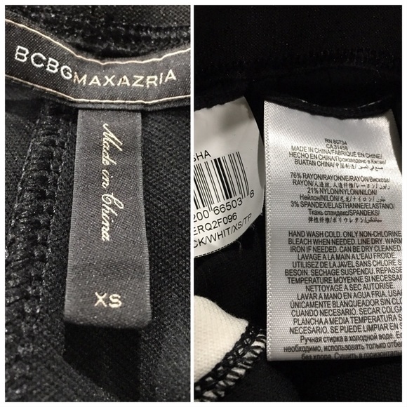 BCBGMAXAZRIA Black white stripe Sasha leggings size xs - Picture 8 of 8